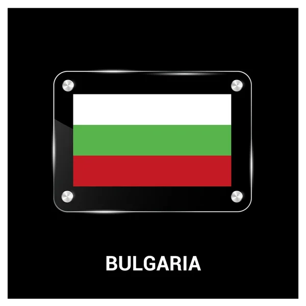 Bandera Bulgaria placa de vidrio — Vector de stock