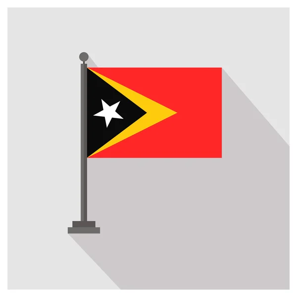 Timor Oriental bandera del país — Vector de stock