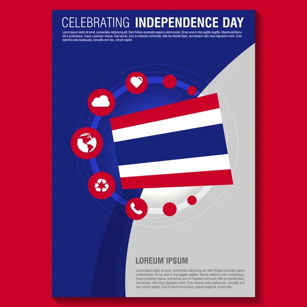Folleto del Día de la Independencia de Tailandia — Archivo Imágenes Vectoriales
