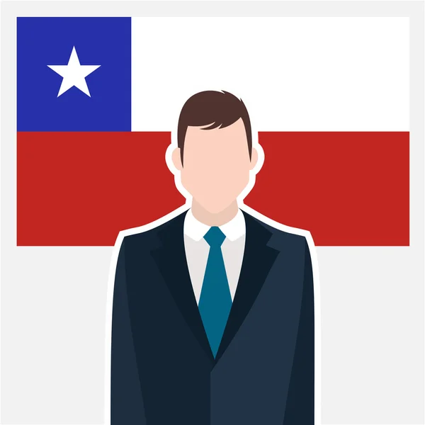 Homme d'affaires avec drapeau chilien — Image vectorielle
