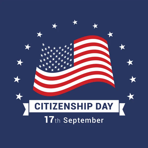 Amerikan vatandaşlığı gün Poster — Stok Vektör