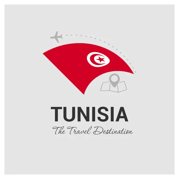 チュニジア旅行のロゴ — ストックベクタ