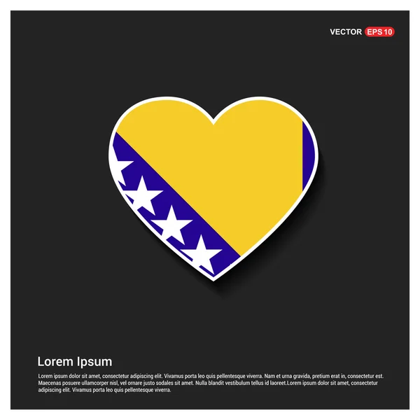 Heart Shape Bosnia Flag — стоковий вектор