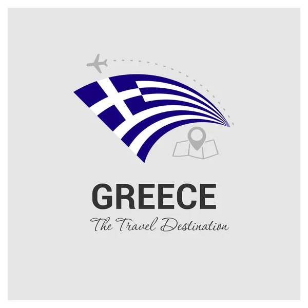 Grecia Travel Logo — Archivo Imágenes Vectoriales