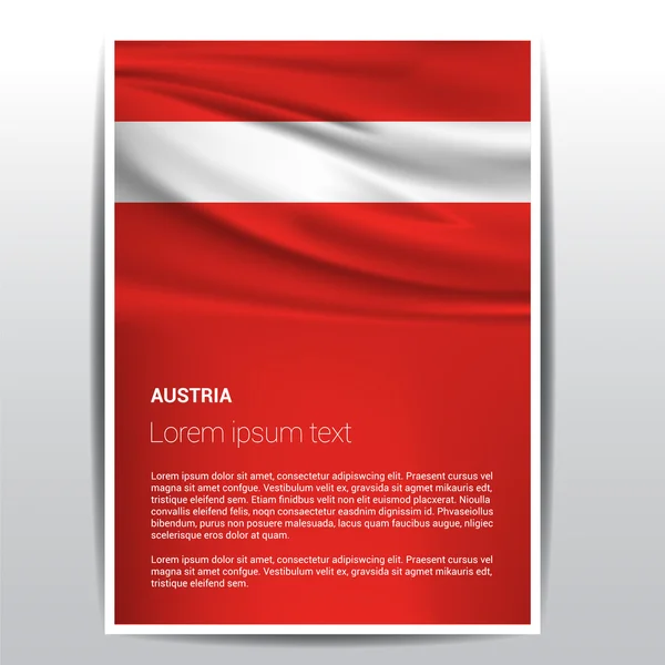Áustria bandeira Brochura modelo — Vetor de Stock