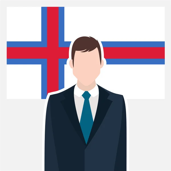 Hombre de negocios con bandera de Islas Feroe — Archivo Imágenes Vectoriales