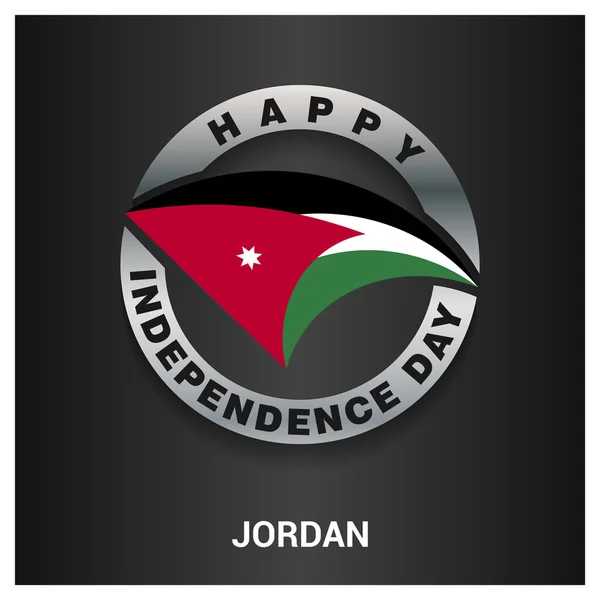 Insigne de fête de l'indépendance Jordanie — Image vectorielle