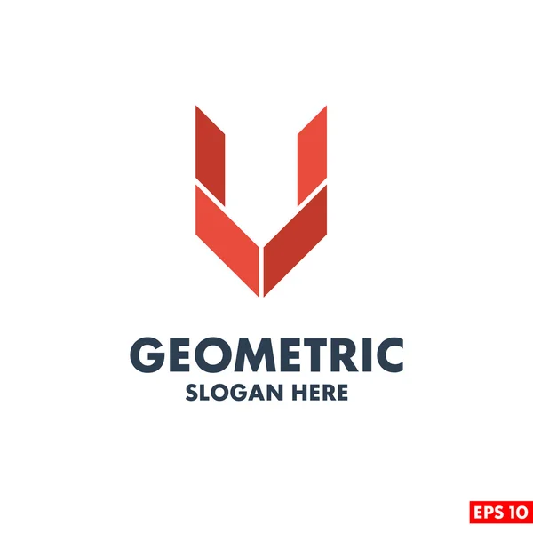 V betűt geometriai logó — Stock Vector