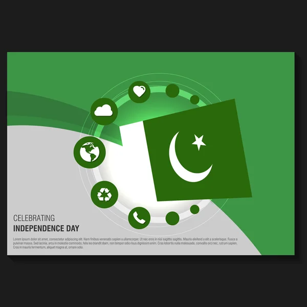 Paquistán Volante del Día de la Independencia — Vector de stock