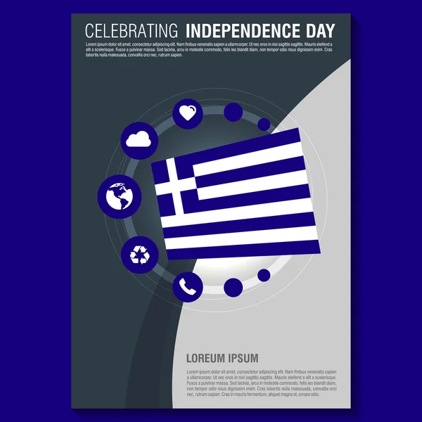 Grecia Folleto del Día de la Independencia — Archivo Imágenes Vectoriales