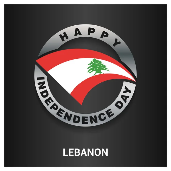 Libanon Onafhankelijkheidsdag badge — Stockvector