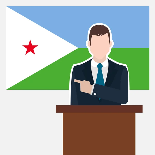 Podnikatel s Džibutská vlajka — Stockový vektor