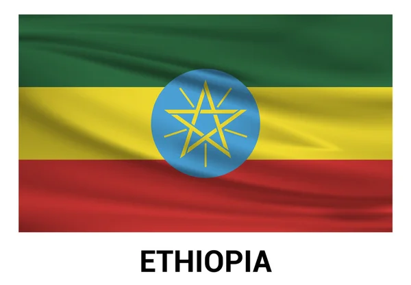 Bandera de Etiopía en colores oficiales — Archivo Imágenes Vectoriales