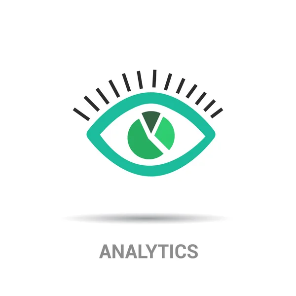 Ojo humano con icono de diagrama de negocio — Vector de stock