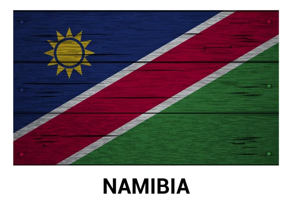 Bandera de Namibia sobre madera — Archivo Imágenes Vectoriales