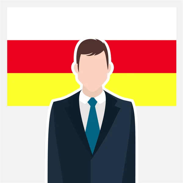 オセチアの国旗を持ったビジネスマン — ストックベクタ