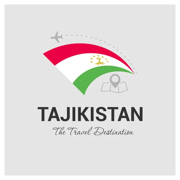 タジキスタン旅行ロゴ — ストックベクタ