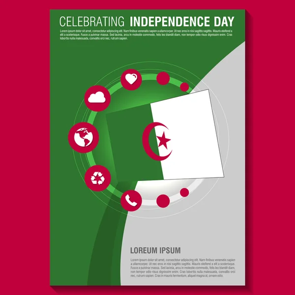 Brožura den nezávislosti Alžírska — Stockový vektor