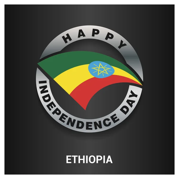 에티오피아 독립 기념일 배지 — 스톡 벡터
