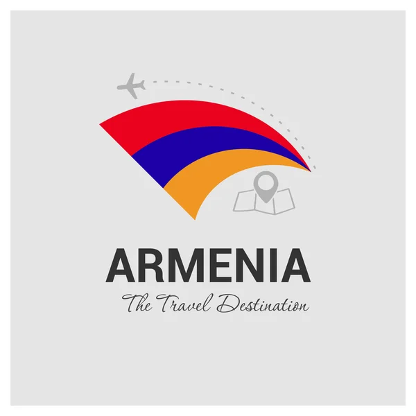 アルメニア旅行ロゴ — ストックベクタ
