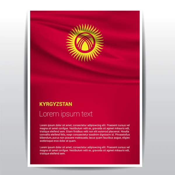 Kyrgyzstan flag Brochure Template — Stock Vector