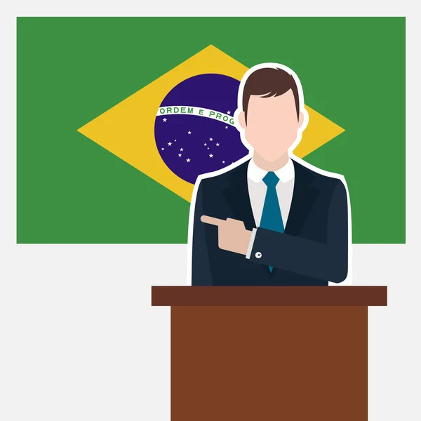 Businessman with Brazil flag — Stock Vector