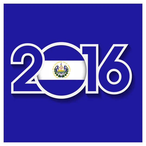 2016 assina com bandeira de El Salvador —  Vetores de Stock