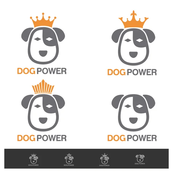 Logos abstractos del poder del perro rey — Vector de stock