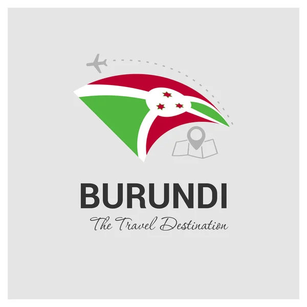 Burundi seyahat Logo — Stok Vektör