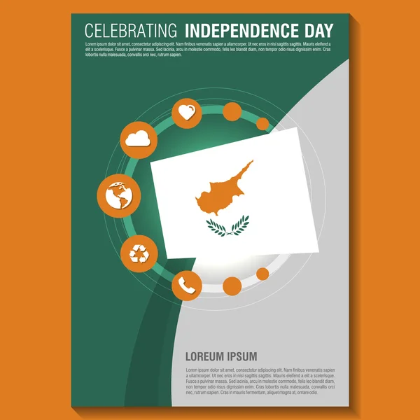 Cyprus Independence Day Brochure — Wektor stockowy