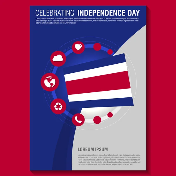Costa Rica Independence Day Brochure — Stock Vector