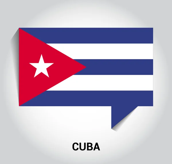 Tre dimensionell 3d Kuba flagga — Stock vektor