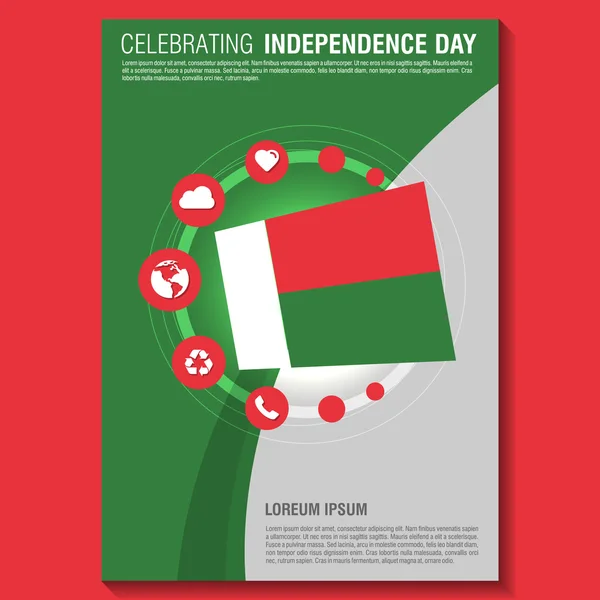 Флаер Дня независимости Мадагаскара — стоковый вектор