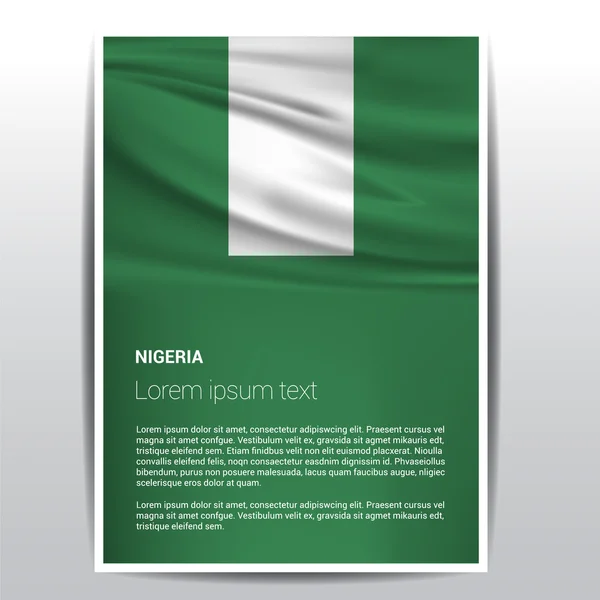 Nigeria flag Brochure Template — Stock Vector