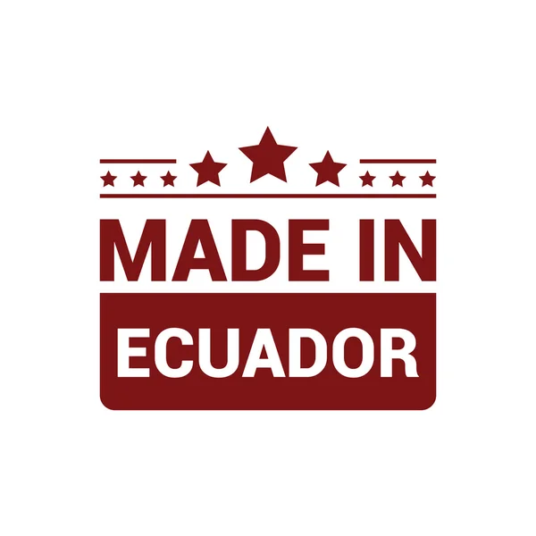 Fabricado en Ecuador Sello de caucho rojo — Vector de stock