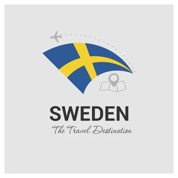 Logo de viaje de Suecia — Archivo Imágenes Vectoriales