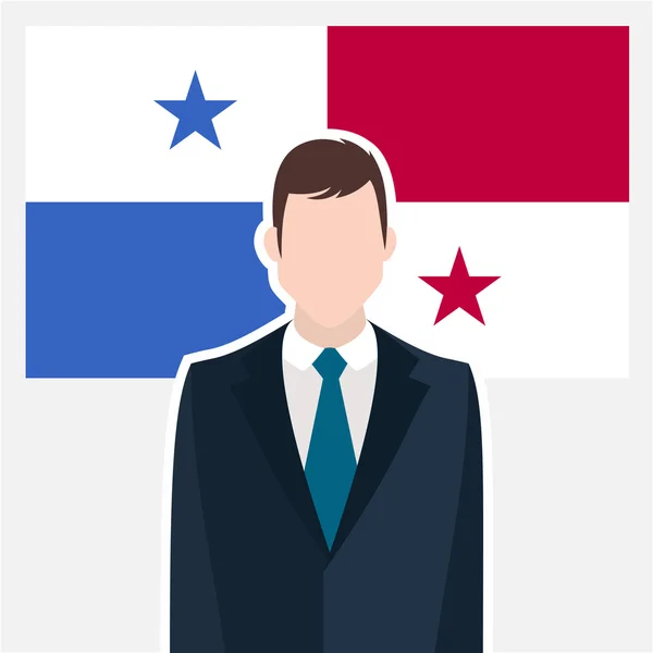 Zakenman met Panama vlag — Stockvector