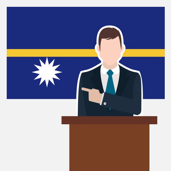Uomo d'affari con bandiera Nauru — Vettoriale Stock