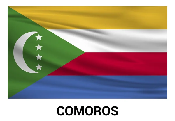 Bandera de Comoras en colores oficiales — Vector de stock