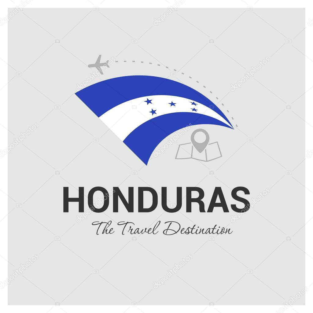 Honduras Travel Destination logo - travel company logo design - Travel and Tourism concept with country flag - vector illustration