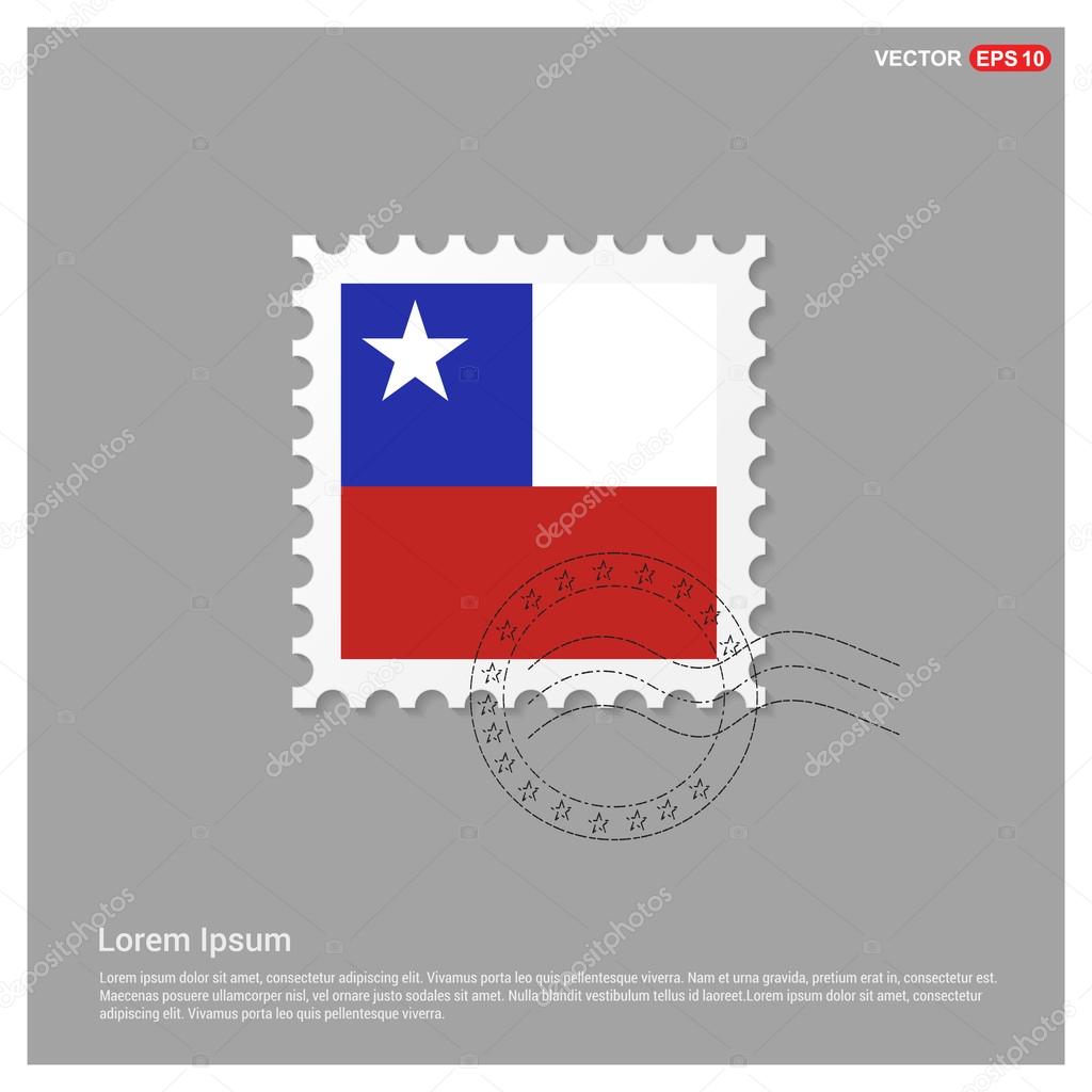 Chile Flag Postage Stamp — Stock Vector © ibrandify 93747408