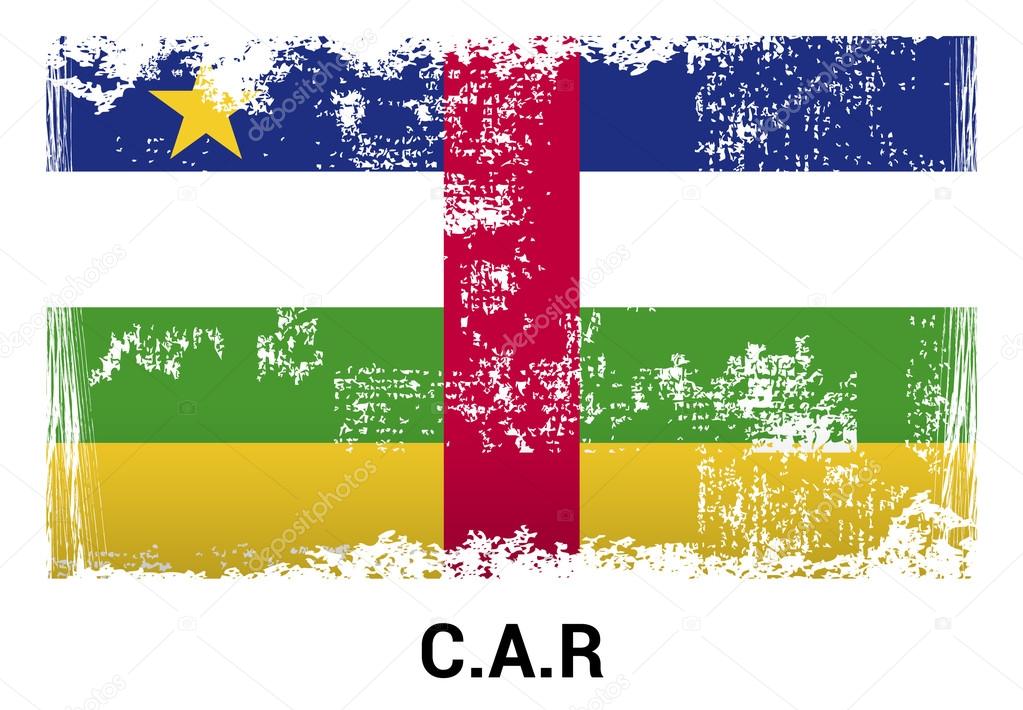 Central African republic grunge flag