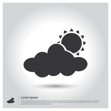 Güneş ve bulut hava simgesi  