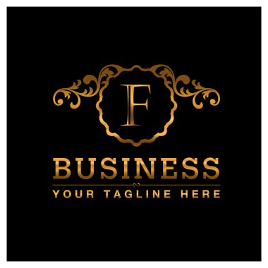 Buisiness Logo tasarımı ile altın harf F