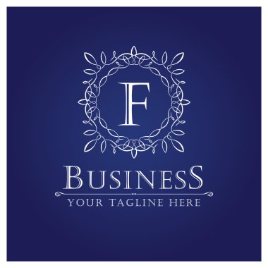 F harfi ile Buisiness Logo tasarımı
