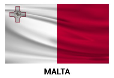 Malta bayrağı izole vektör resmi renk ve doğru orantılı olarak