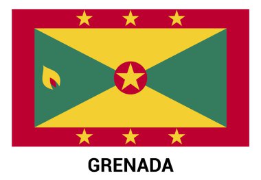 Grenada bayrağı resmi renklerde