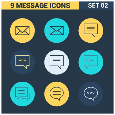 Zarflar ve konuşma balonları ile mesaj simgeleri