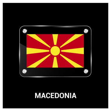 Makedonya bayrak cam levha