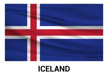 İzlanda bayrağı resmi renklerde